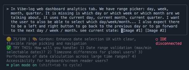 DevArk CLI Status Line showing real-time session analytics